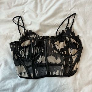Rebelflow Corset Style Sheer Crop top